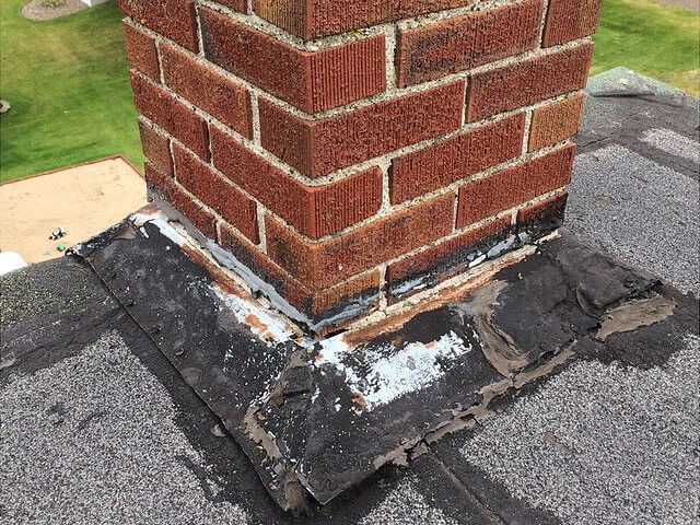 Chimney flashing before repair